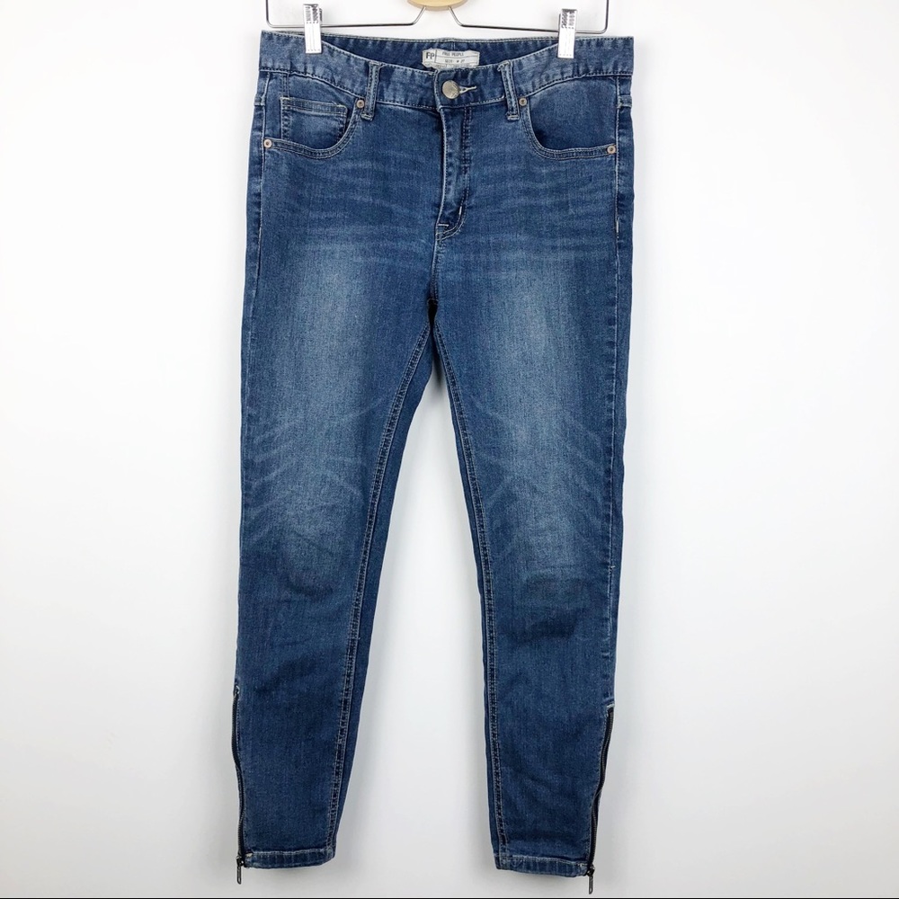 Free People Zipper Skinny Ankle Jeans - Picture 2 of 6
